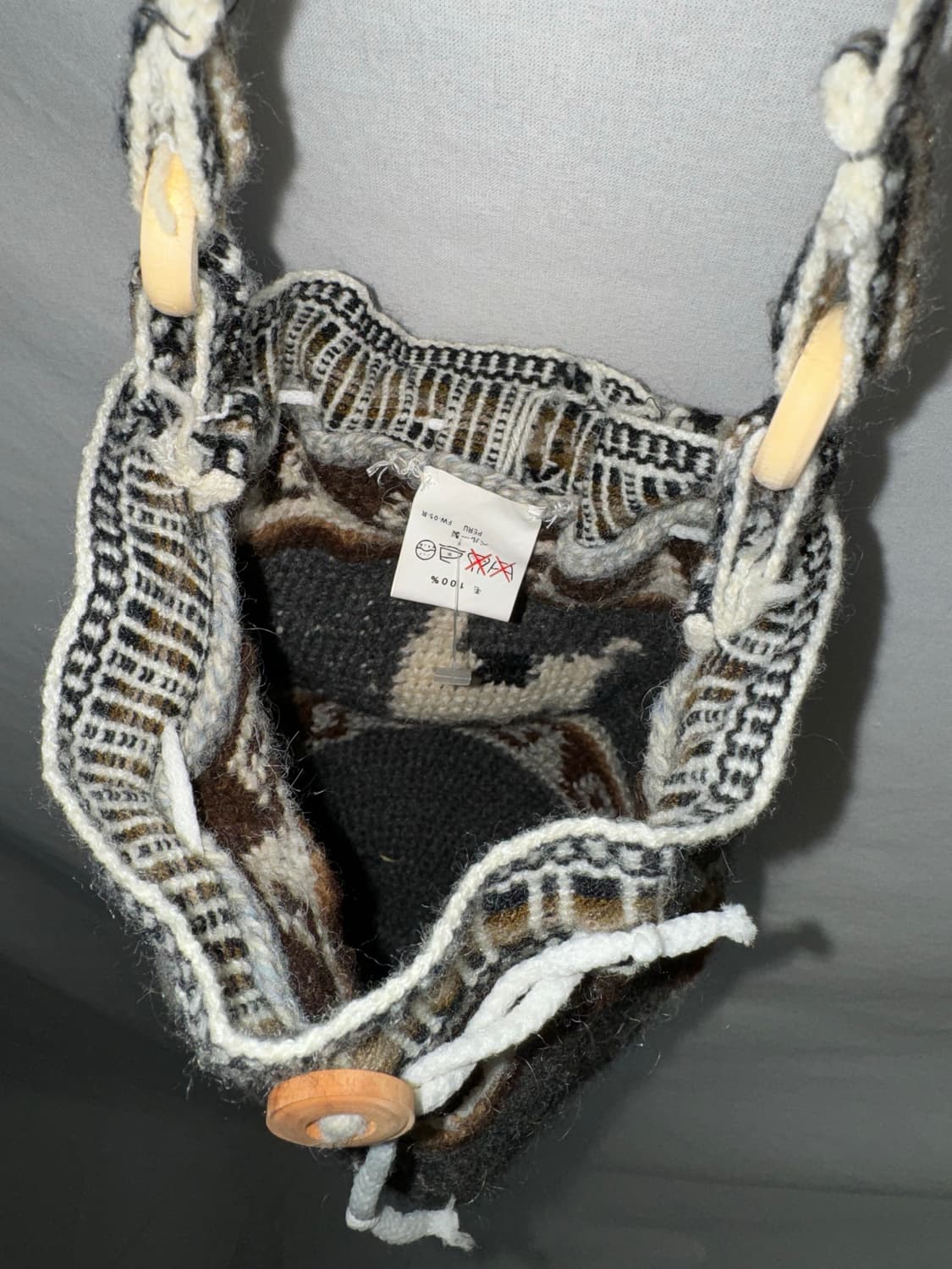 울 노르딕 패턴 니트 크로스 백 상품이미지7