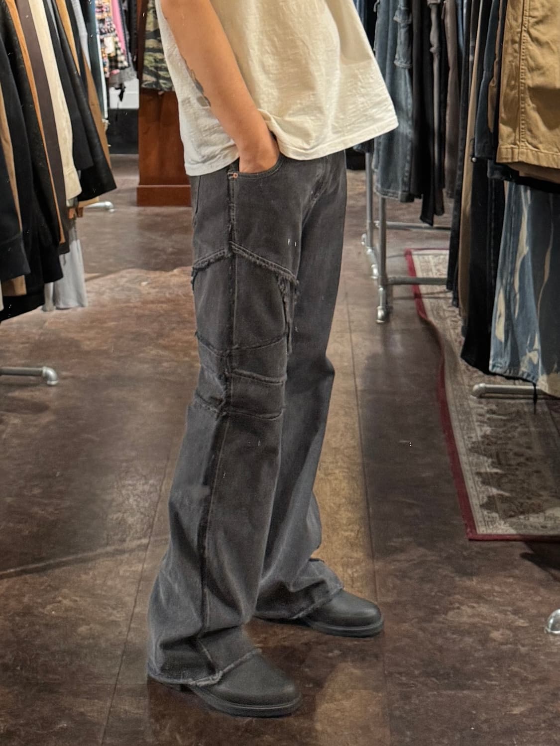 앤더슨벨 플레어 데님팬츠 흑청 36 상품이미지1