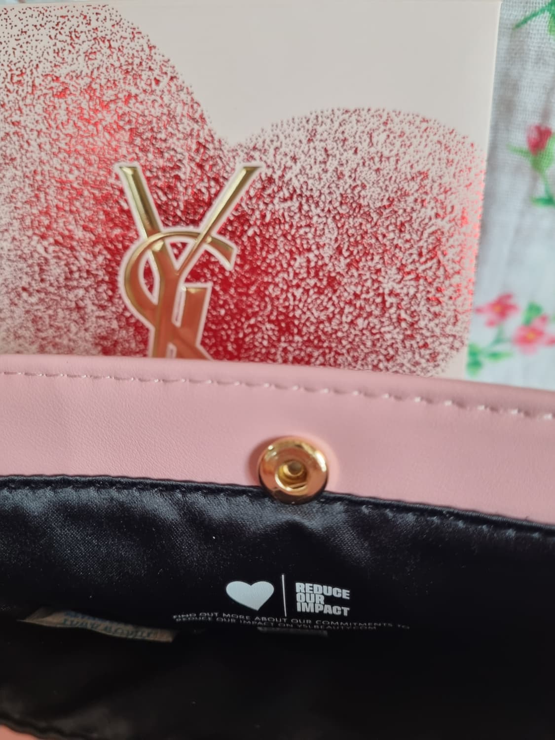 명품 입생로랑 핑크 화장품 파우치 상품이미지3