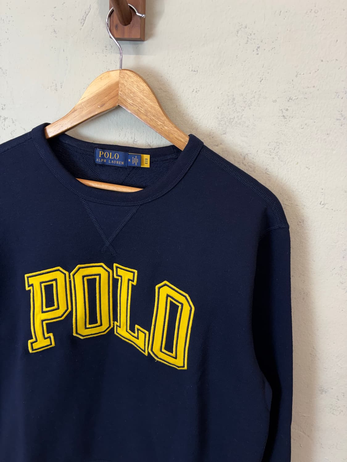 폴로랄프로렌 큐알 인증 빅로고 네이비 자수 맨투맨 상품이미지5
