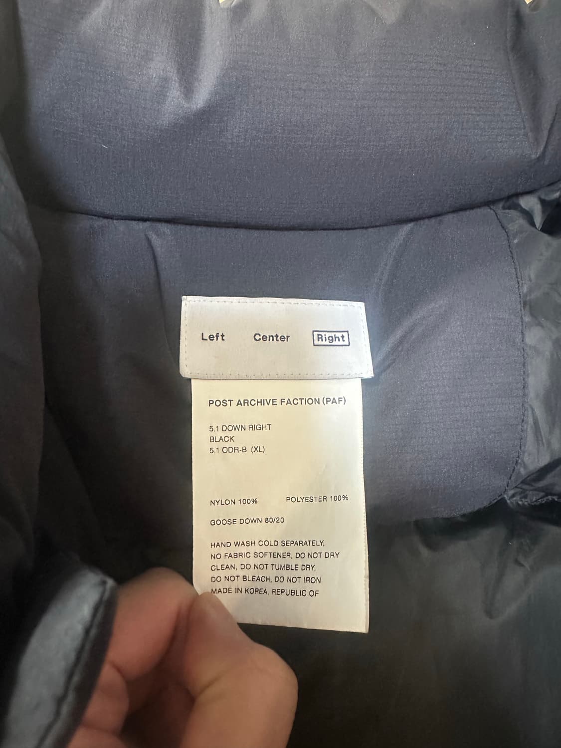 (XL)파프5.1 구스다운 라이트 패딩 검정 상품이미지2