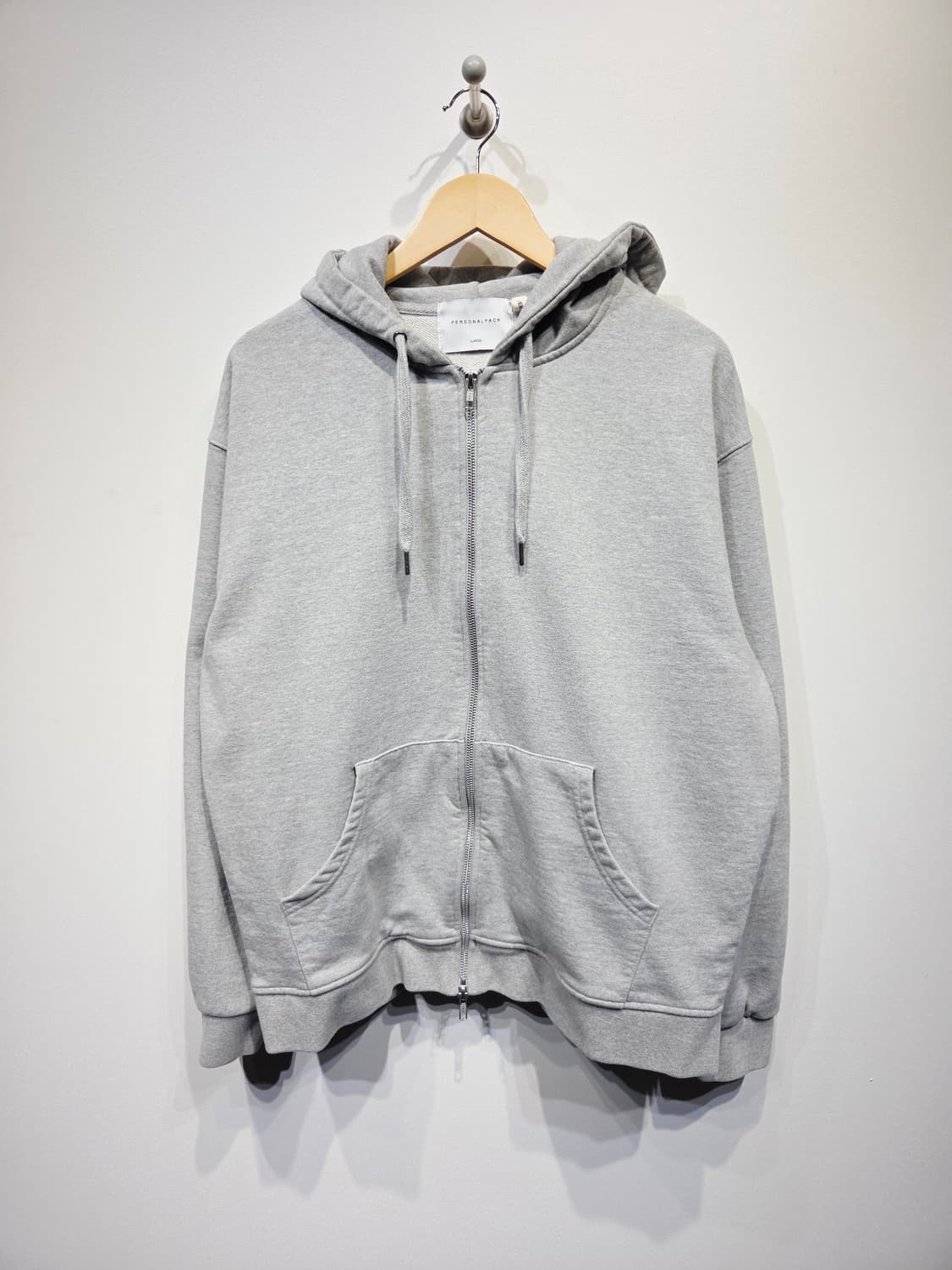 PERSONAL PACK 퍼스널팩 오버핏 투웨이 후드 집업 그레이 상품이미지2