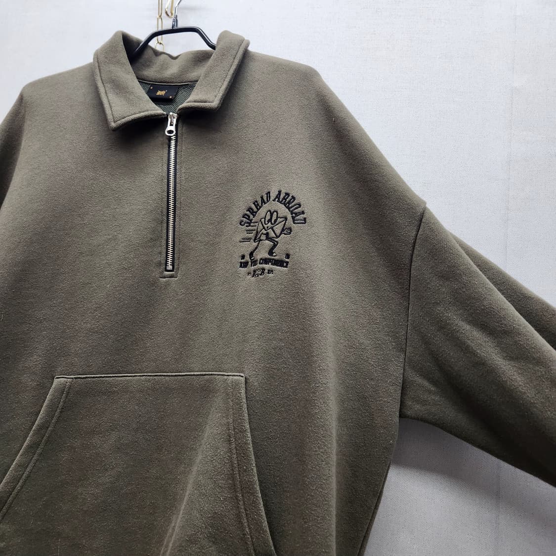 브라운브레스 카키 반집업 포켓 맨투맨 M(2XL) 상품이미지2