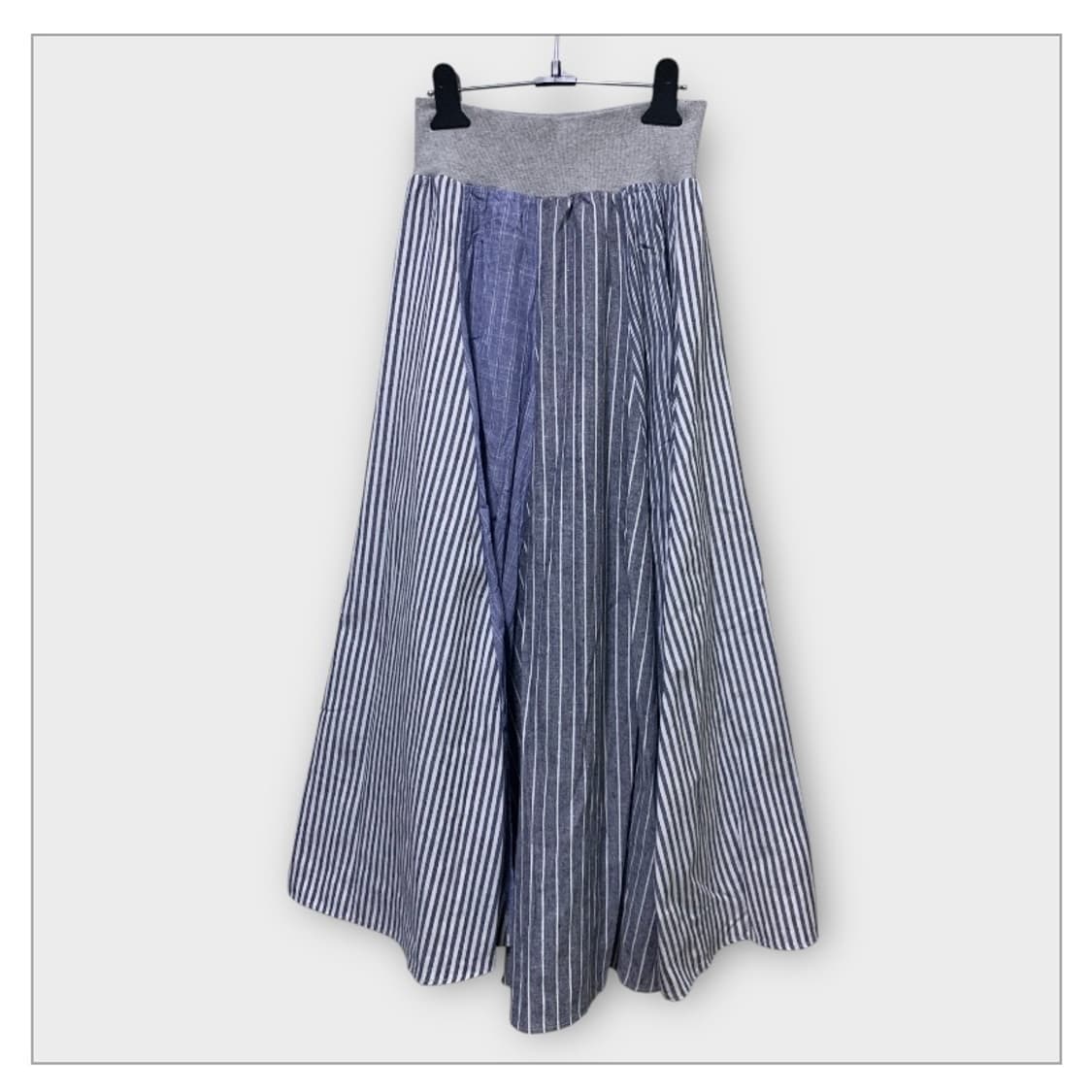 스트라이프 패치워크 스커트 상품이미지2