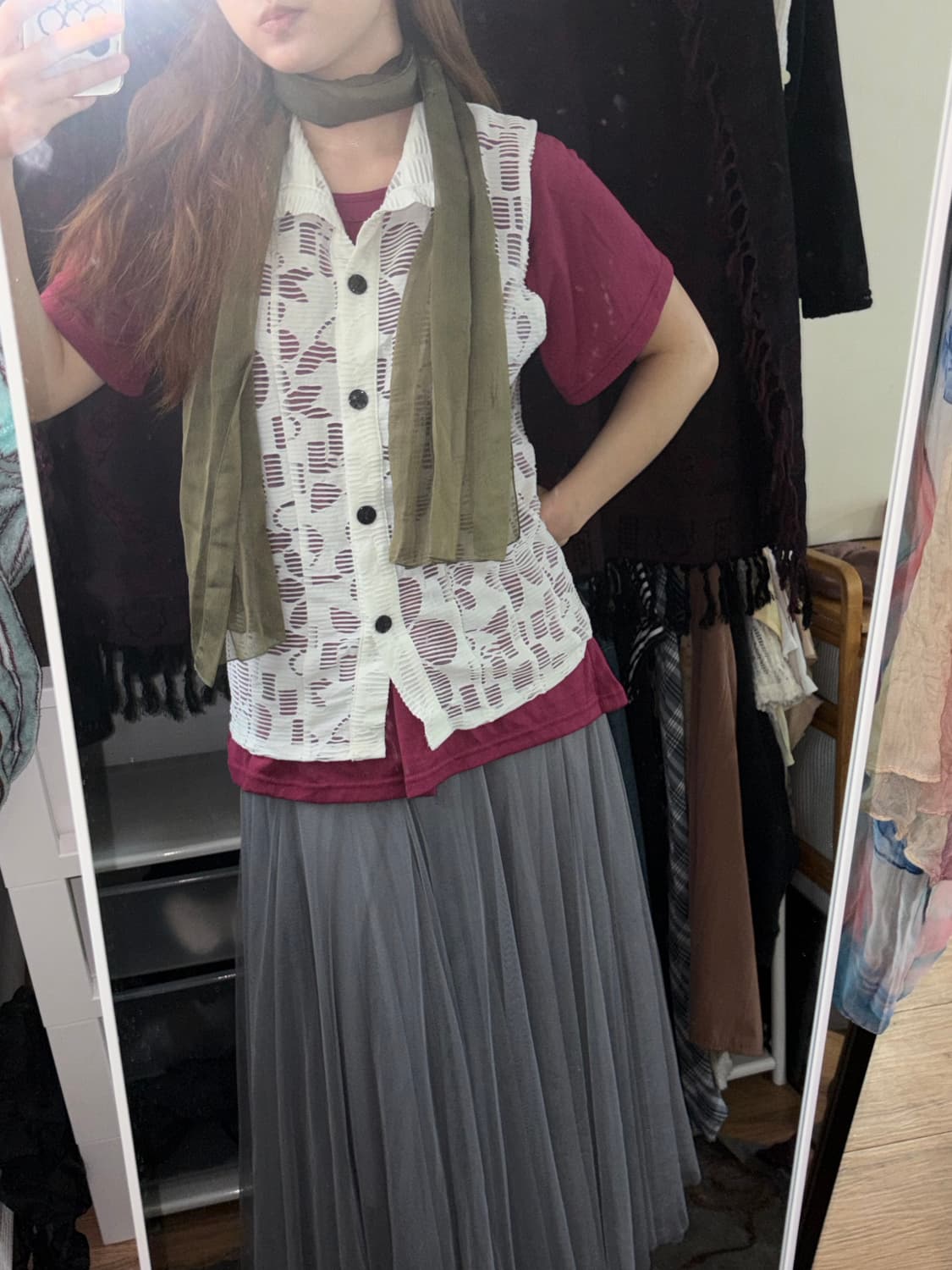 Grey sha skirt 상품이미지2