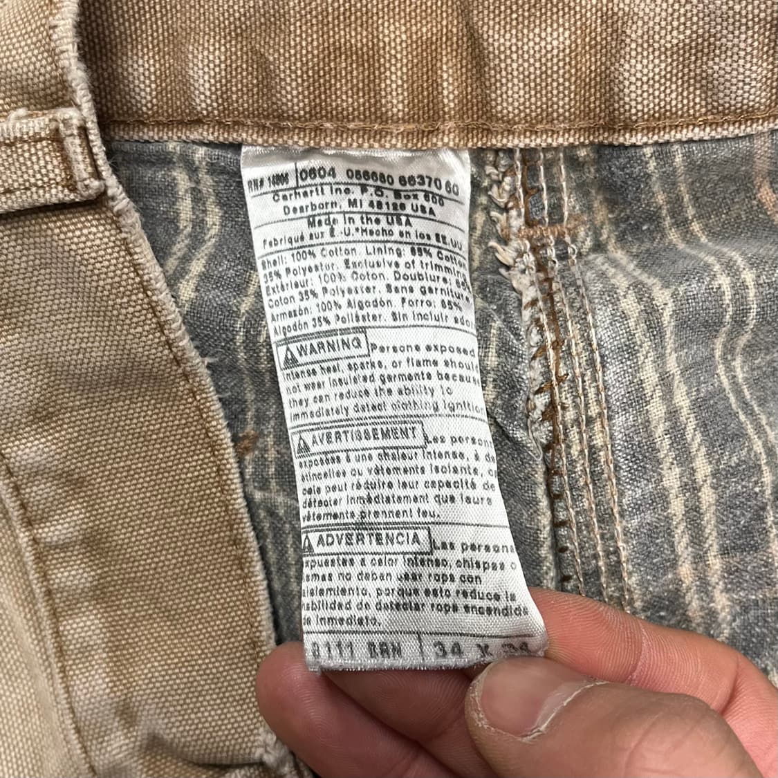 Carhartt B111 플란넬 라인드 카펜터 팬츠 (34“) 상품이미지8