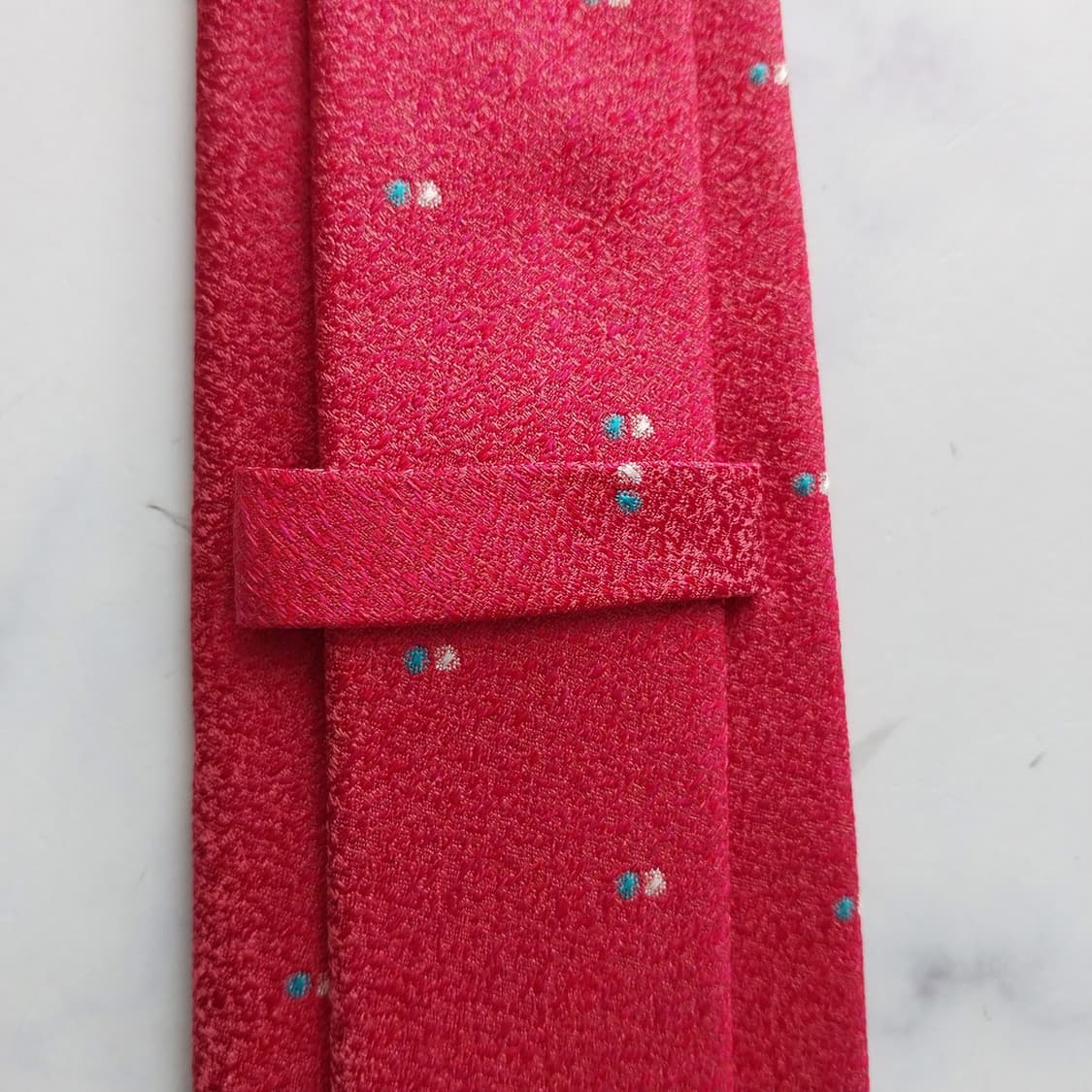 듀퐁 실크 핫핑크 도트 패턴 넥타이 8cm S~A+등급 K2464
 상품이미지8