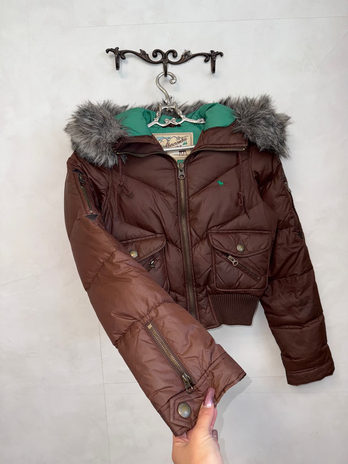 Abercrombie brown wolf jaw puffer jk 상품이미지2