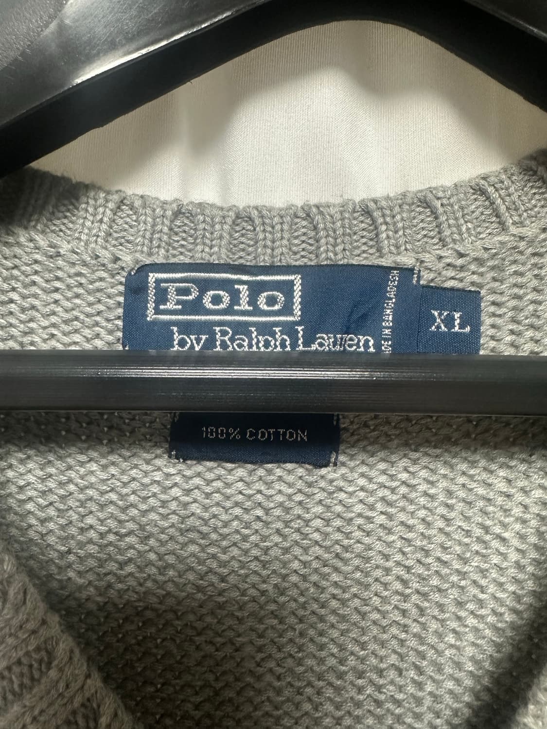 no.131 폴로 랄프로렌 라이트그레이니트조끼 xl 상태s급 상품이미지3