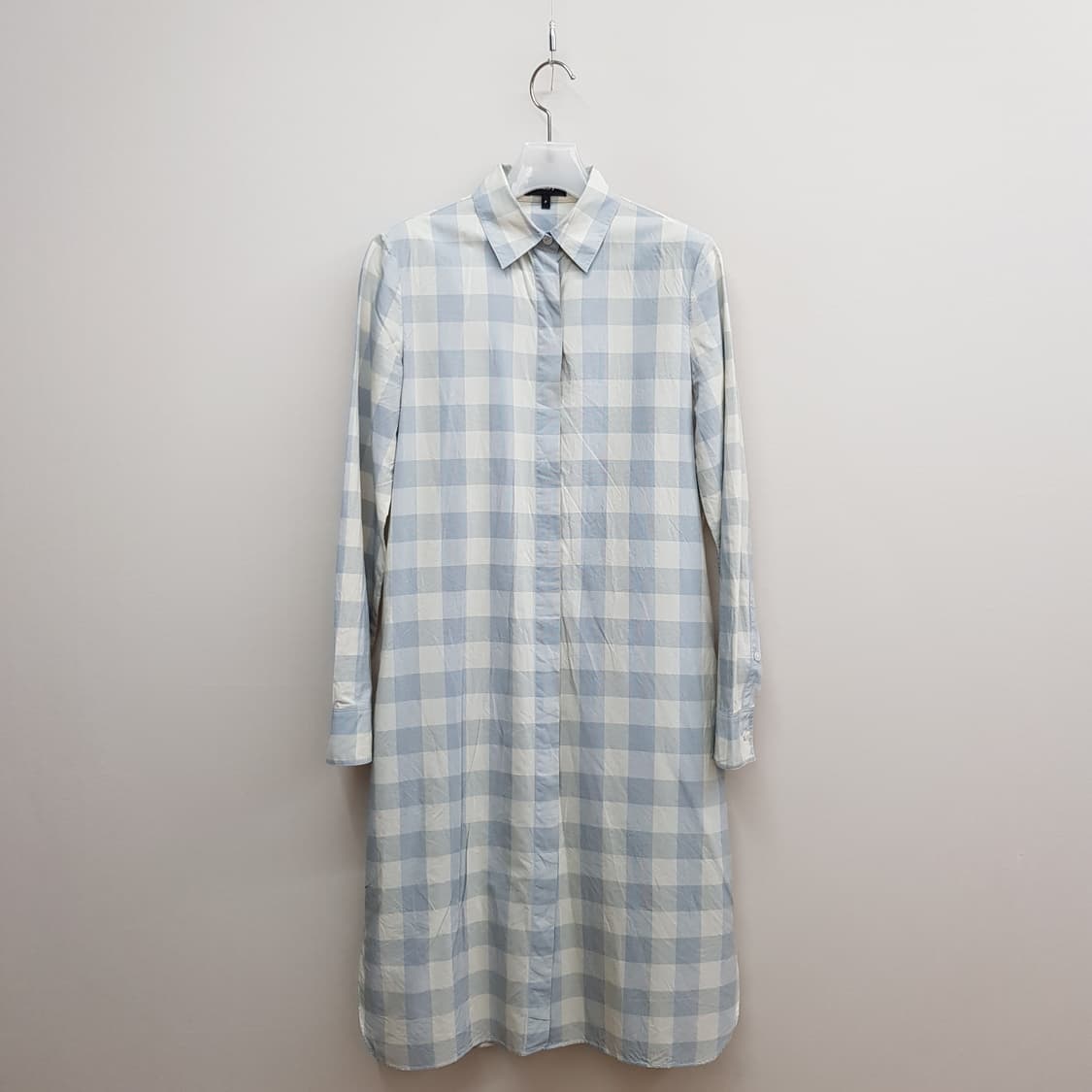 띠어리 Theory  체크 실크 코튼 셔츠 원피스 P사이즈 상품이미지1