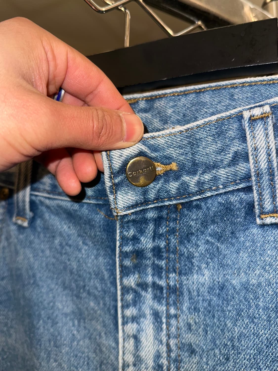 00’s Carhartt cracked washed denim pants 상품이미지6