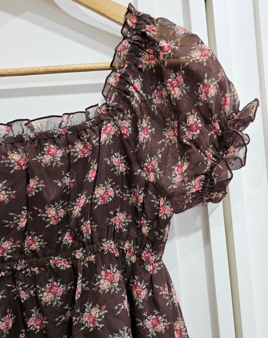 리즈리사 플라워 초코쉬폰 원피스 상품이미지6