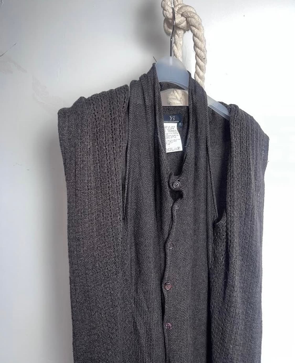 Y's Yohji Yamamoto 가디건 카디건 린넨 롱 원피스 브라운 상품이미지6