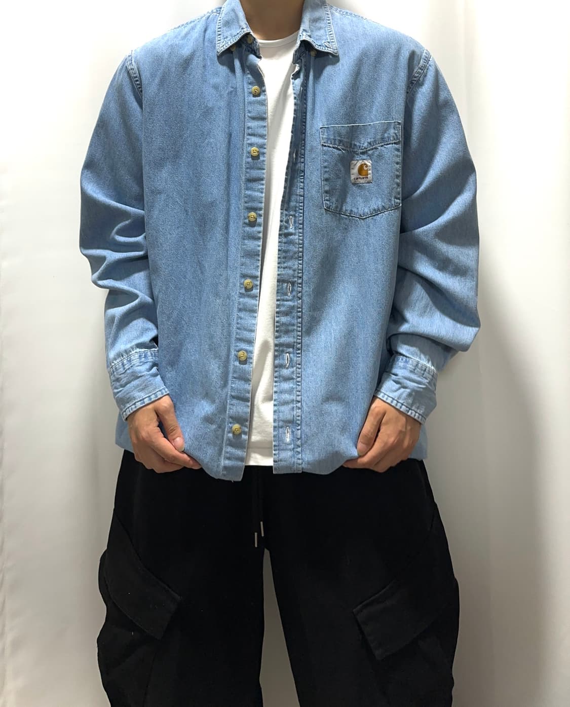 칼하트 90s 올드스쿨 오버핏 데님 셔츠 상품이미지3