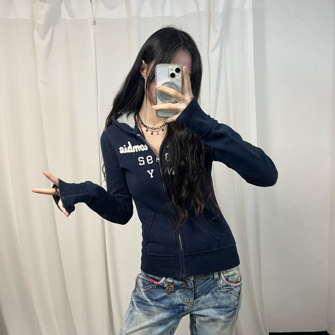 Abercrombie Navy Zip Hoodie 상품이미지2