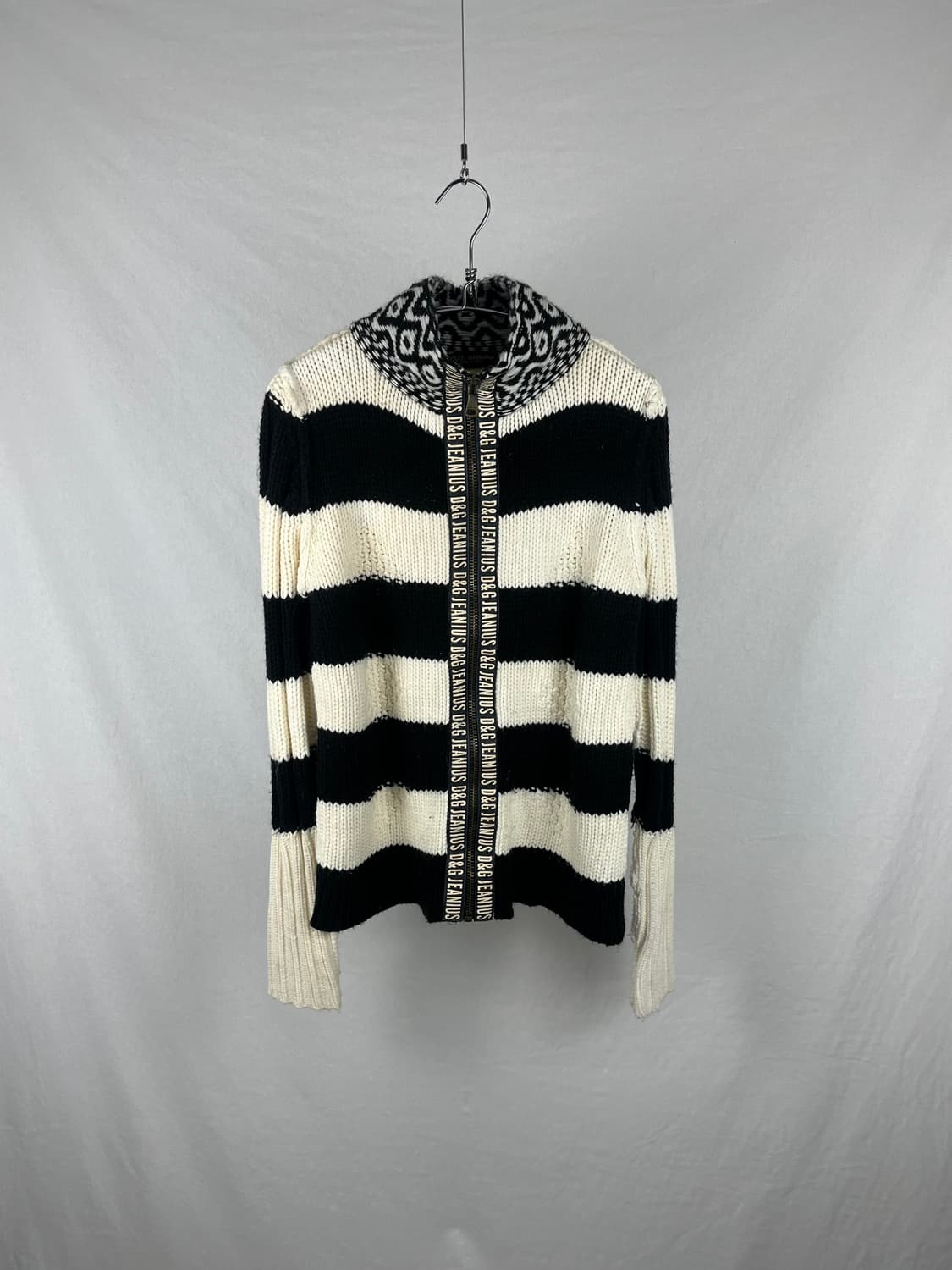 DOLCE & GABBANA 스트라이프 니트 집업 상품이미지1