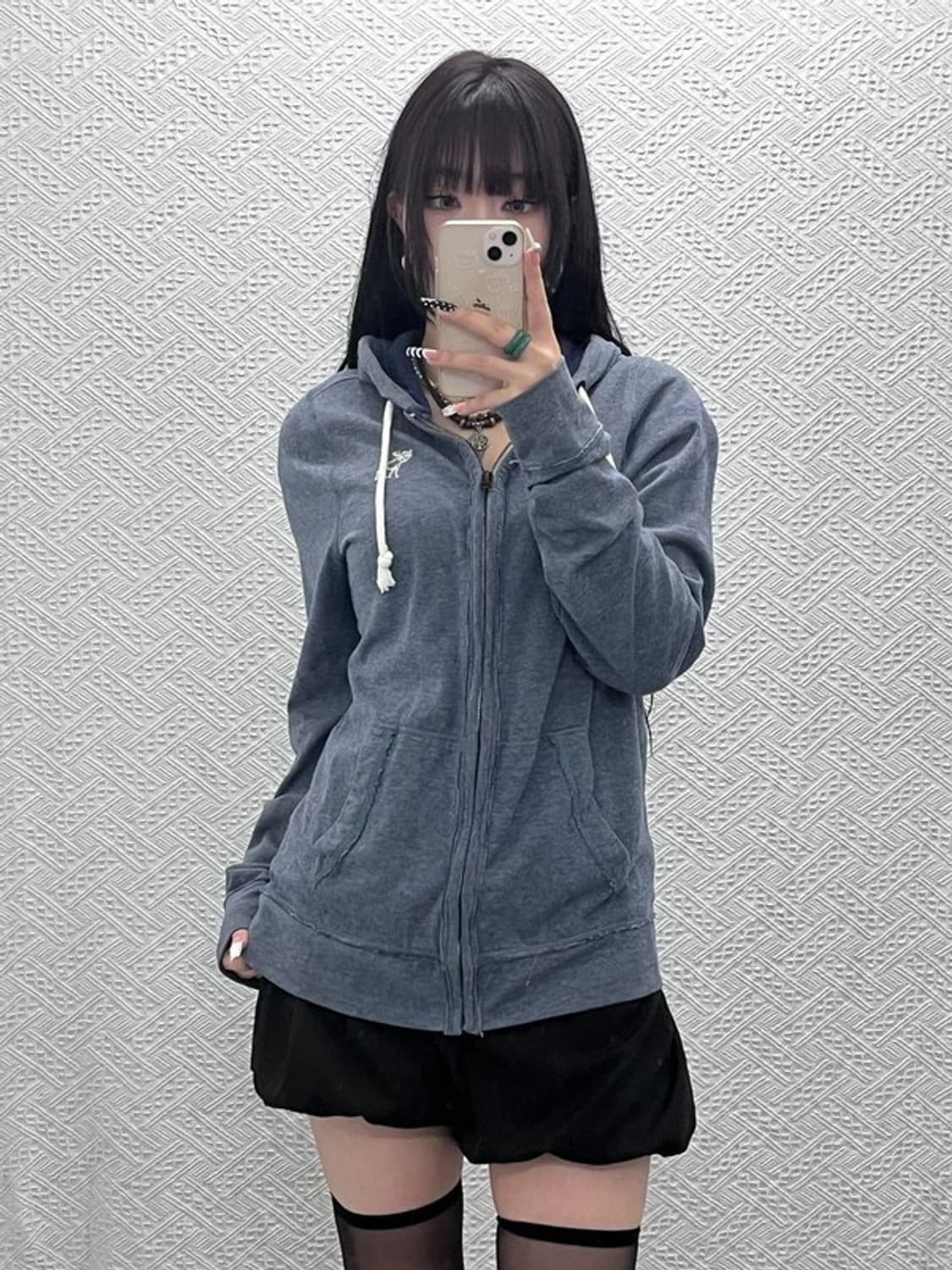 아베크롬비 올드스쿨 빈티지 딥블루 후드집업 M C10373 상품이미지1