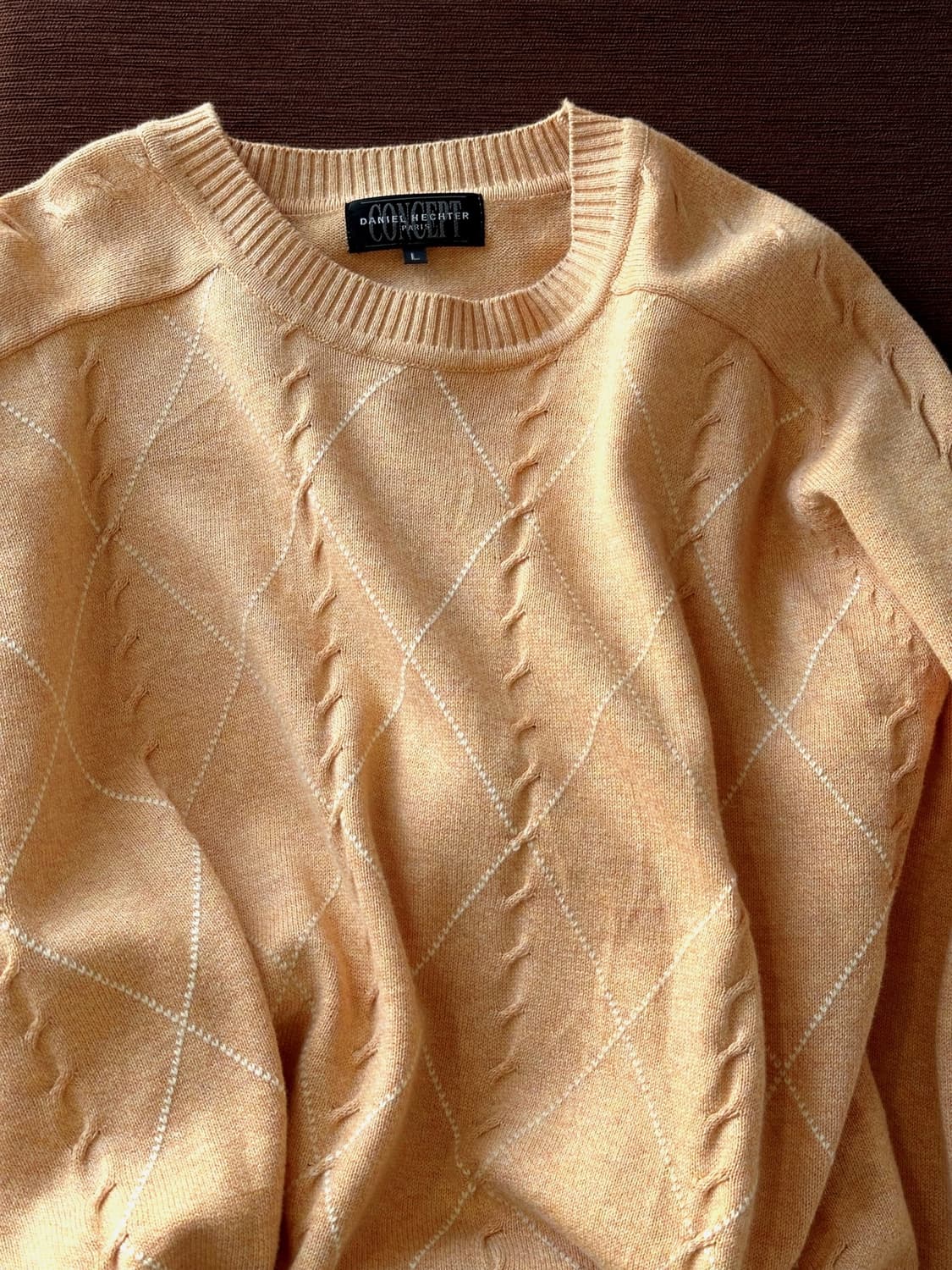 Cotton patterned stitch crew neck knit P 상품이미지5