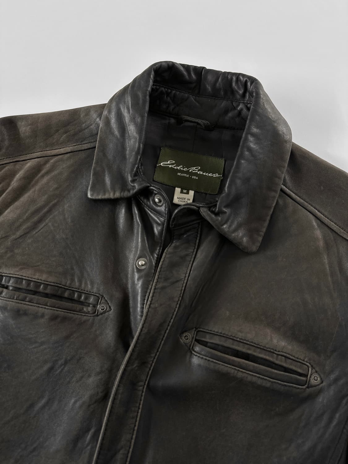 90~00s 에디바우어 제뉴인 램 레더 자켓 상품이미지5