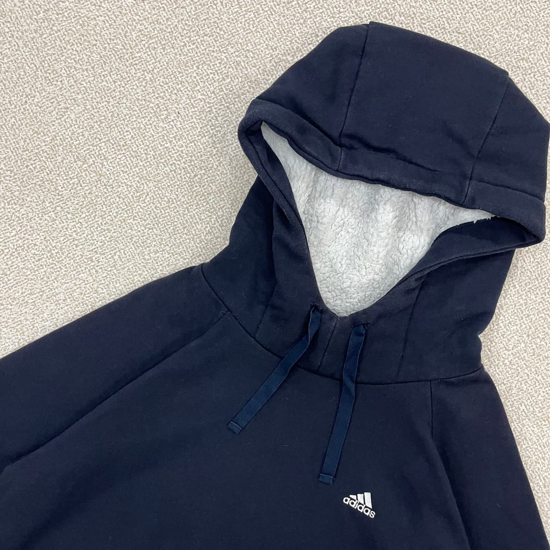 [95] 아디다스 삼각로고 윈터 보아 양털 후드티 네이비 3989 상품이미지4