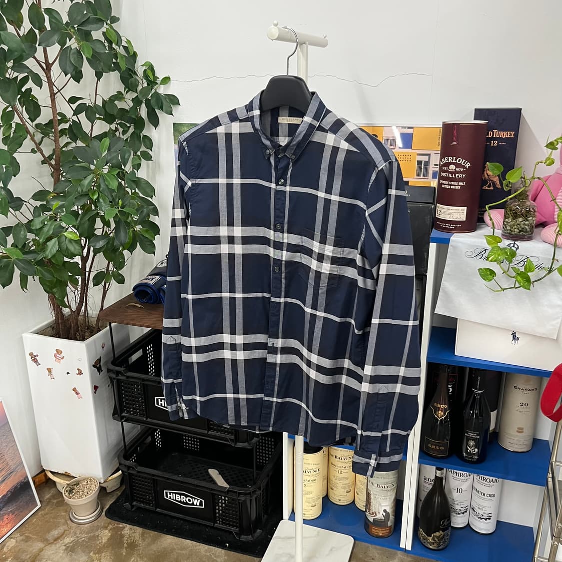 버버리 브릿 버튼다운 체크셔츠 L  상품이미지1