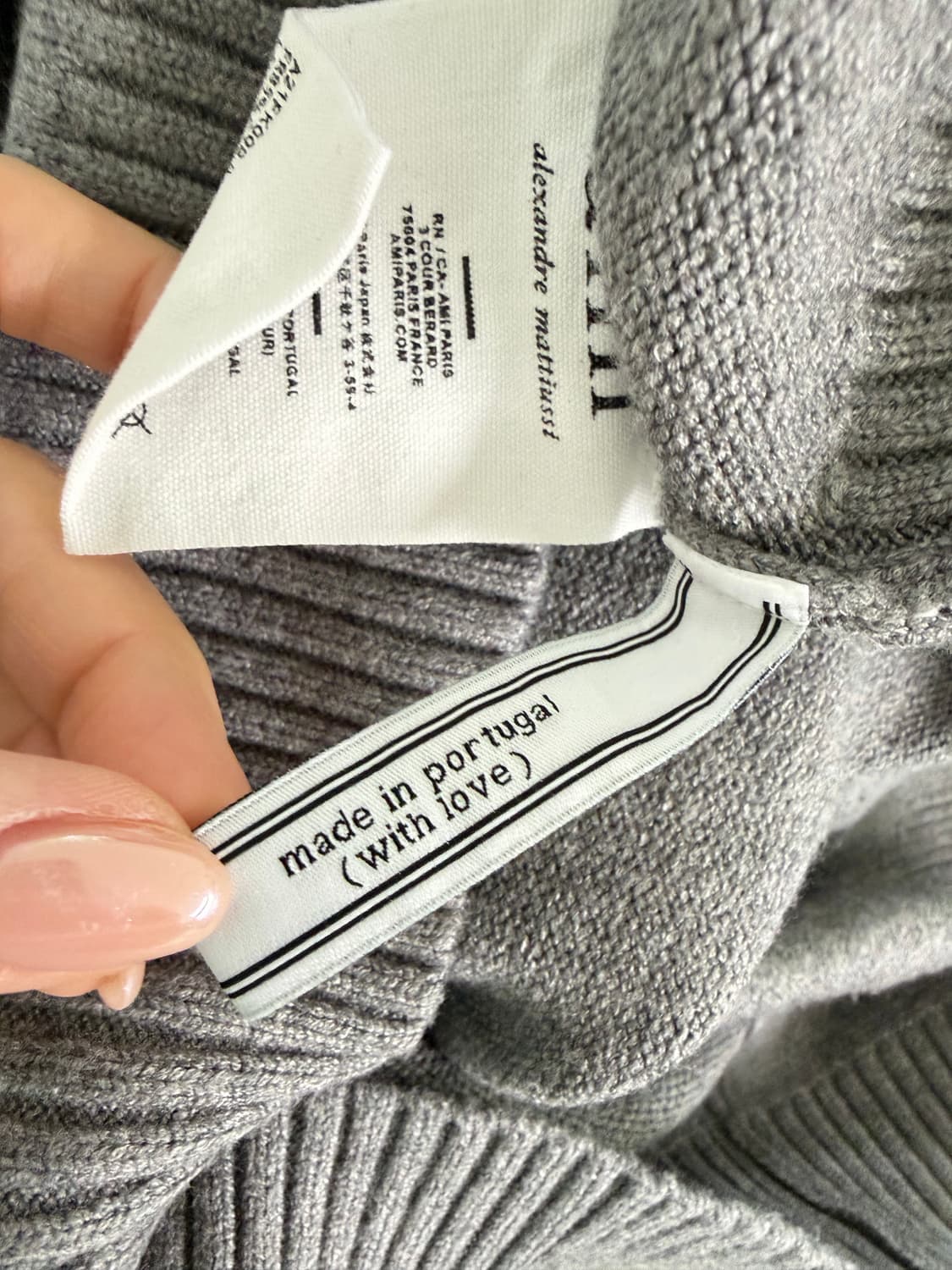 아미 빅자수 니트 그레이 M 상품이미지6