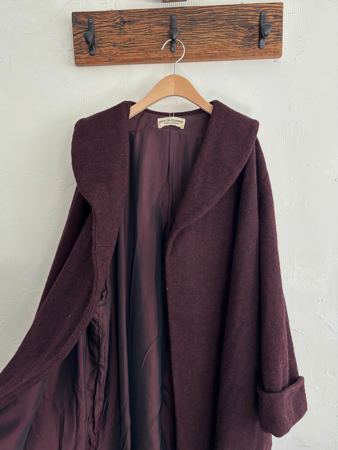 Comme des Garcons 꼼데가르송 96‘s 버건디 울 코트 상품이미지6