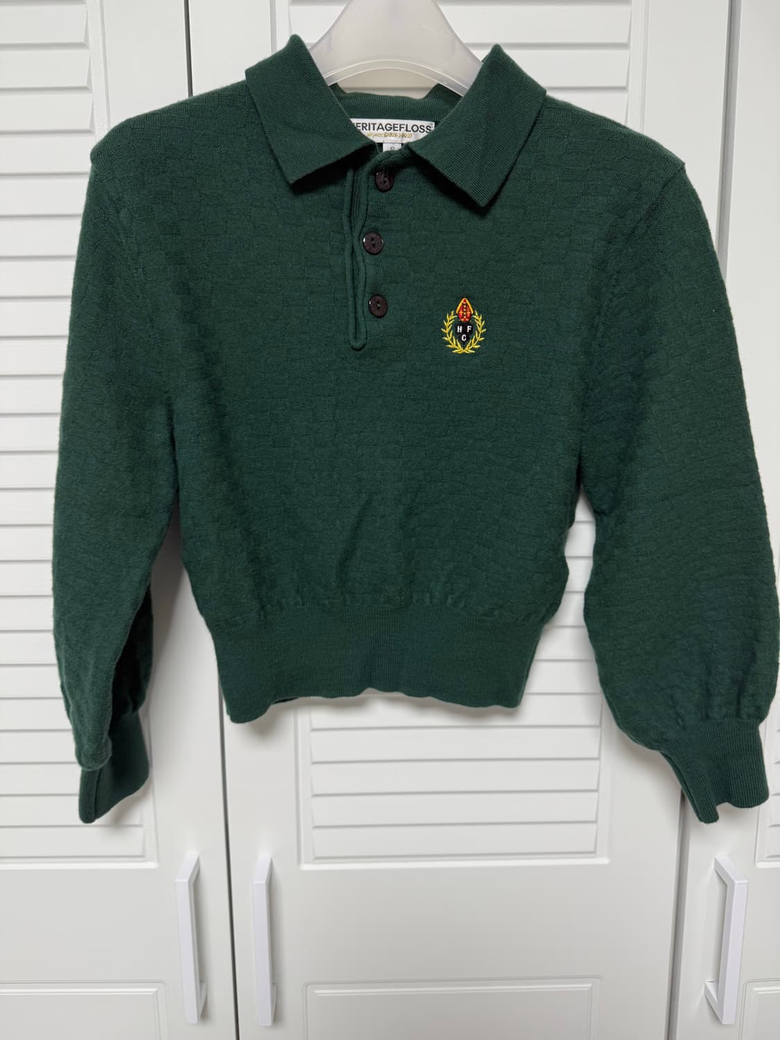 헤리티지플로스 크레스트 체크 카라 니트 상품이미지1