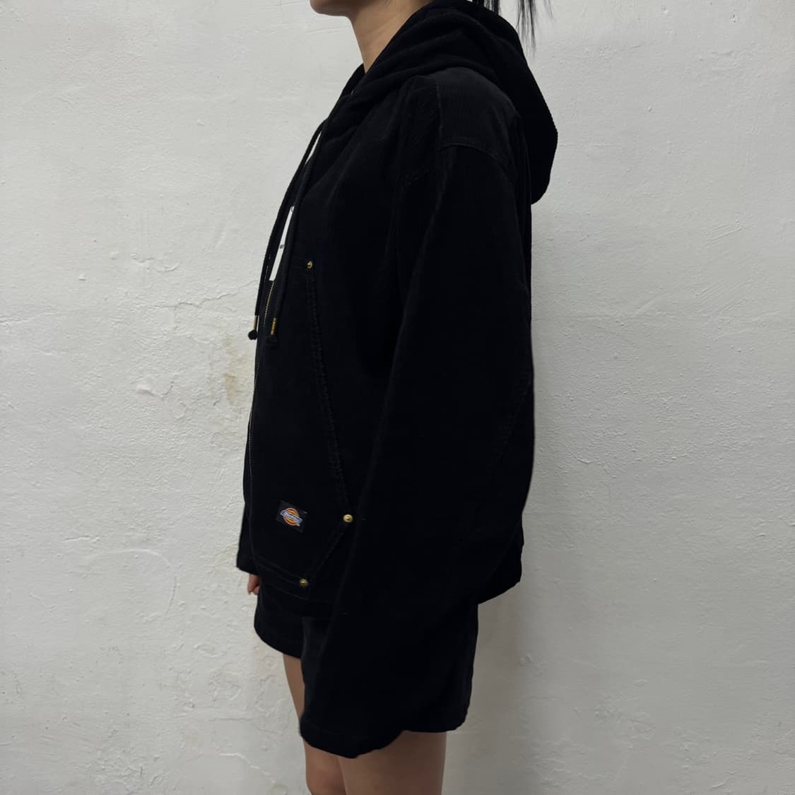 디키즈 x monkey time 19fw 블랙 코듀로이 후드 쇼트 자켓 상품이미지2