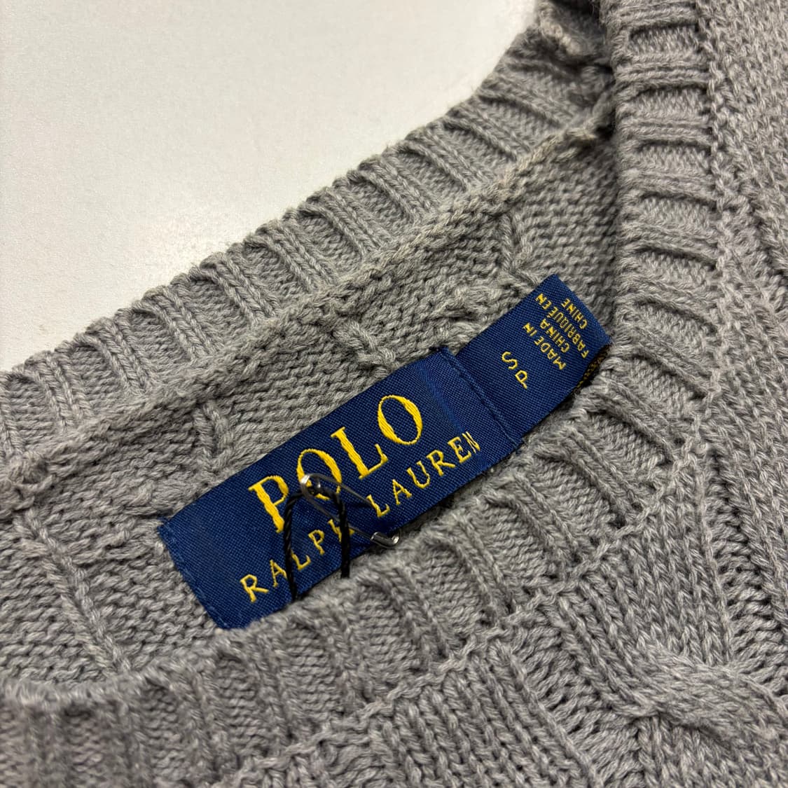 [S] 폴로 랄프로렌 케이블 니트 스웨터 그레이 B337 상품이미지5