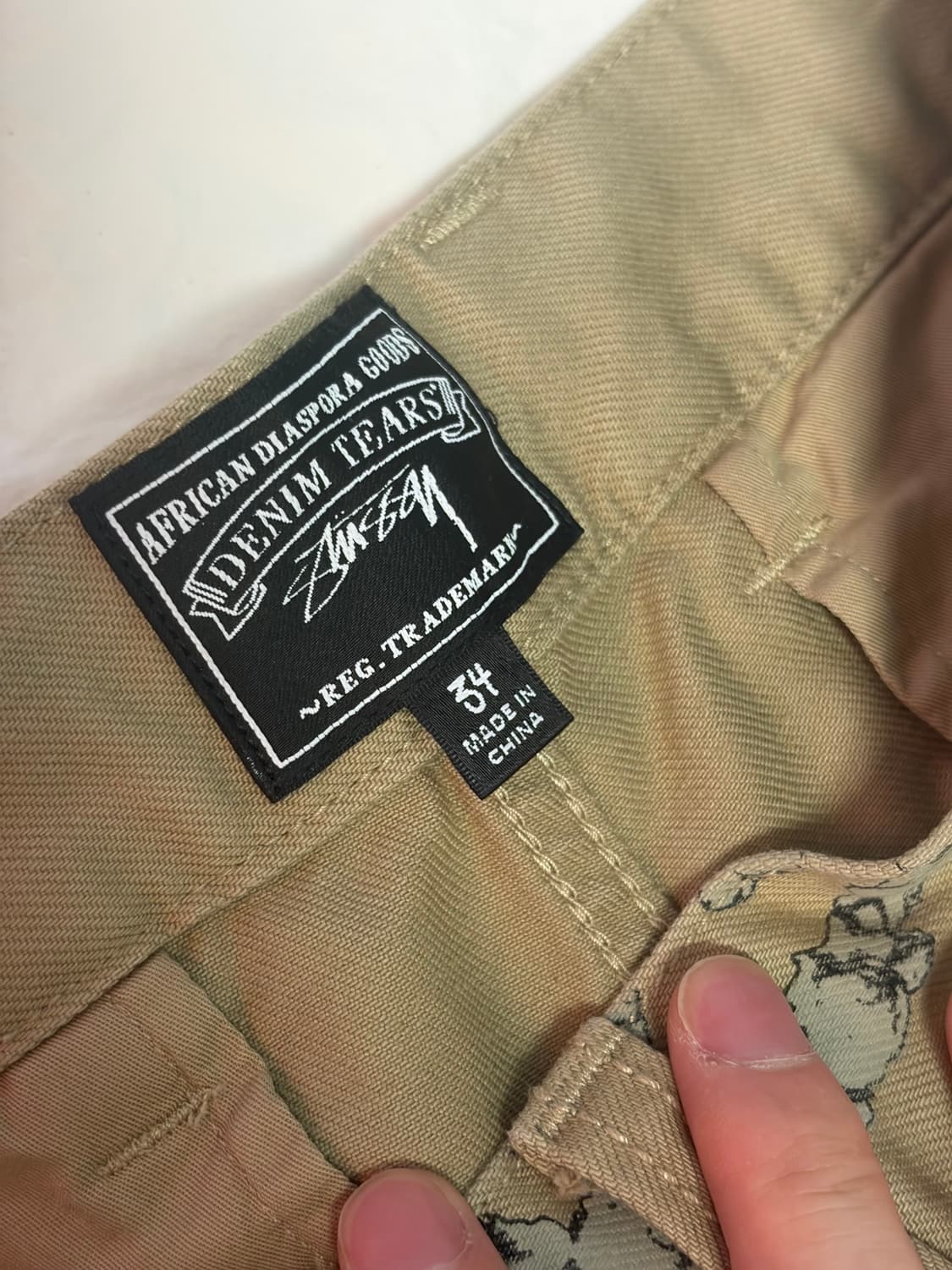 스투시 x 데님 티어스 SS 리쓰 치노 카키 34 상품이미지2