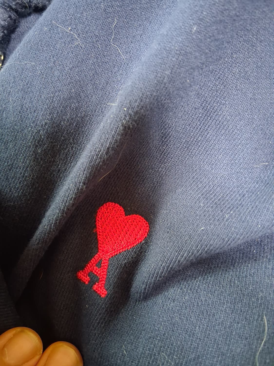 아미 후드티 XL 그레이 네이비 상품이미지8