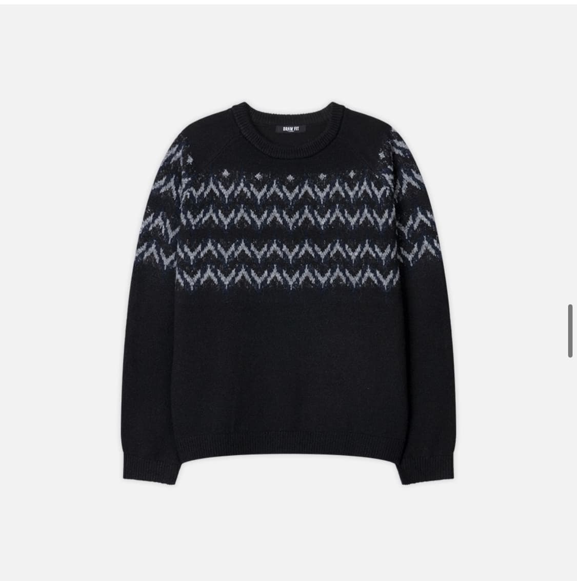 (XL) 드로우핏 울 헤어리 노르딕 크루넥 니트 BLACK 판매 상품이미지7