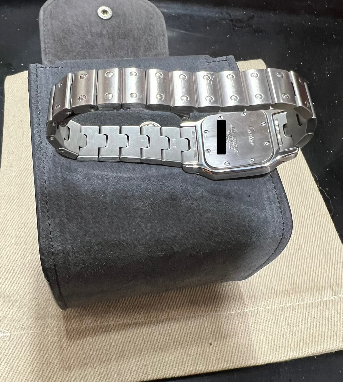 정품 까르띠에 산토스갈베 스틸스몰 블루 인덱스쿼츠)가격고정 상품이미지4