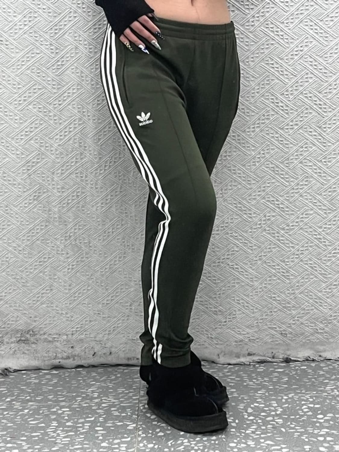 아디다스 빈티지 슈퍼스타 말차카키 슬림핏 트랙팬츠 XS C08710 상품이미지1