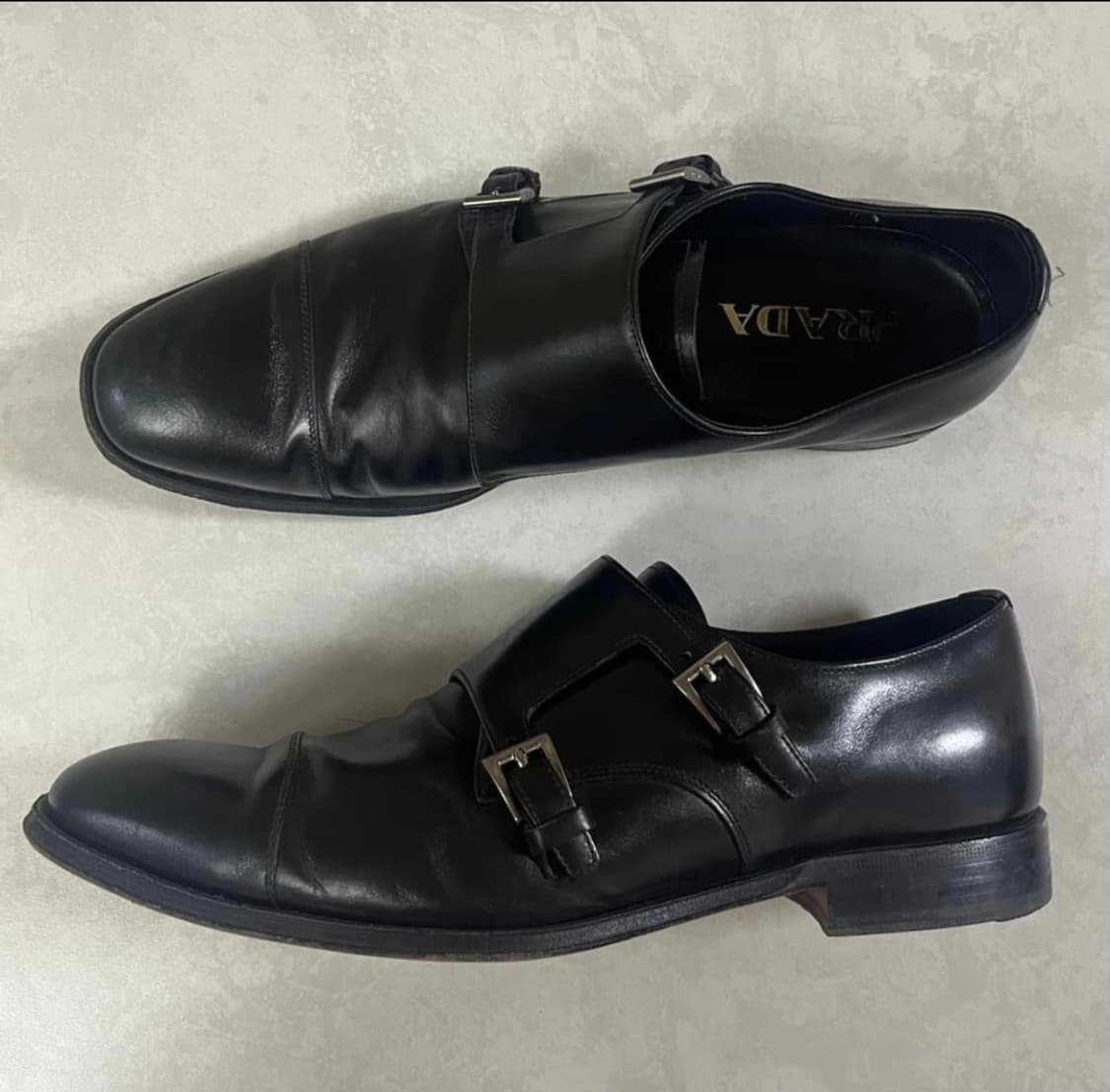 prada brushed leather double monk strap 상품이미지2