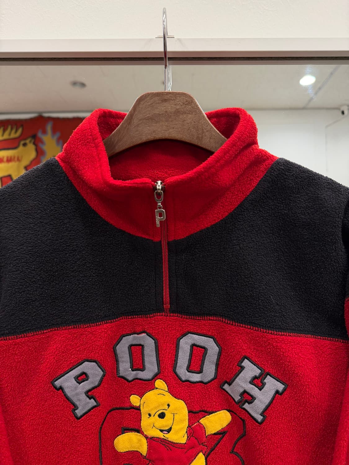 00s Pooh 푸우 디즈니 하프넥 집업 플리스 스웻 상품이미지3