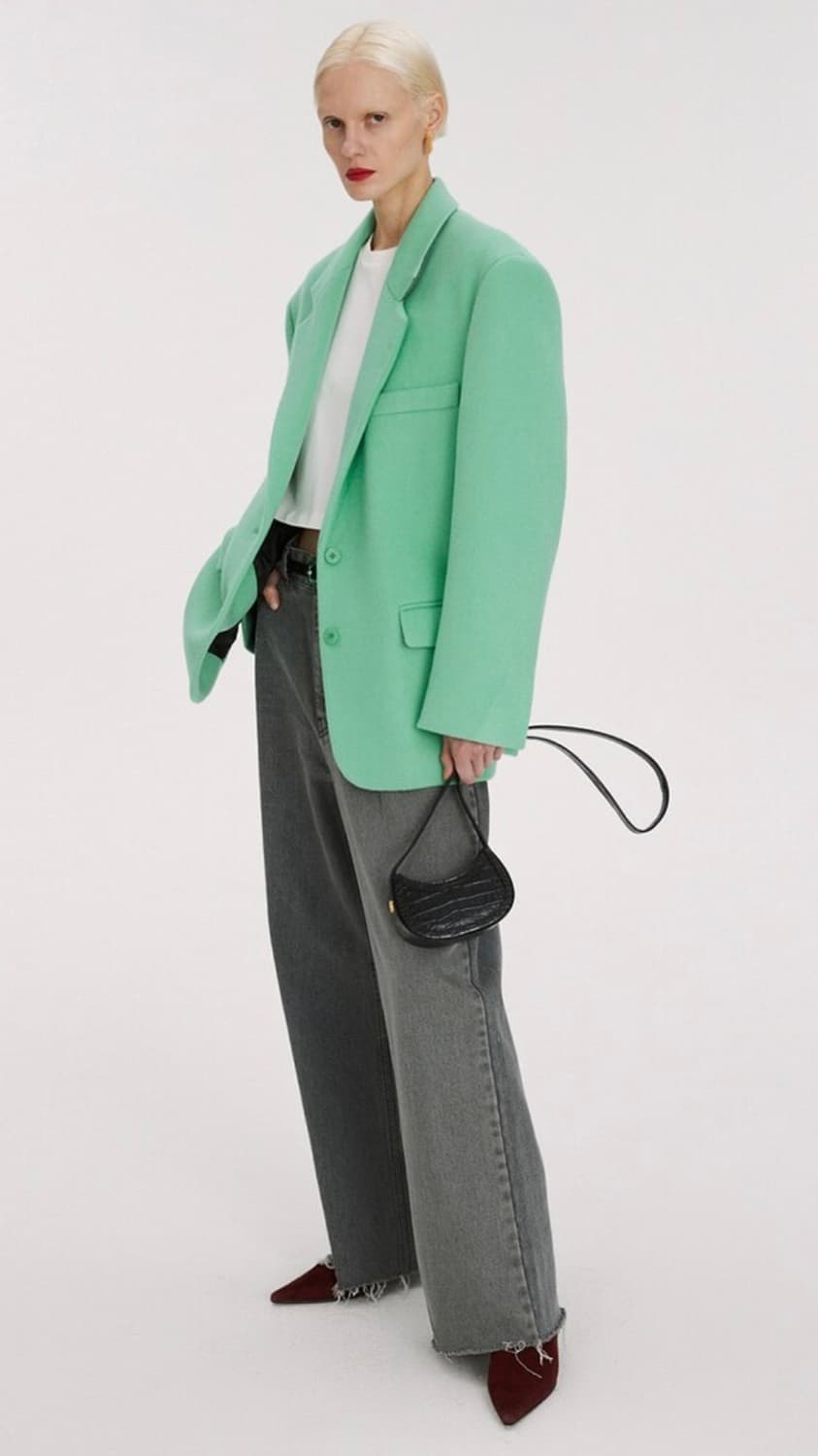 렉토/ 울 오버사이즈 코트 민트/ L 상품이미지2