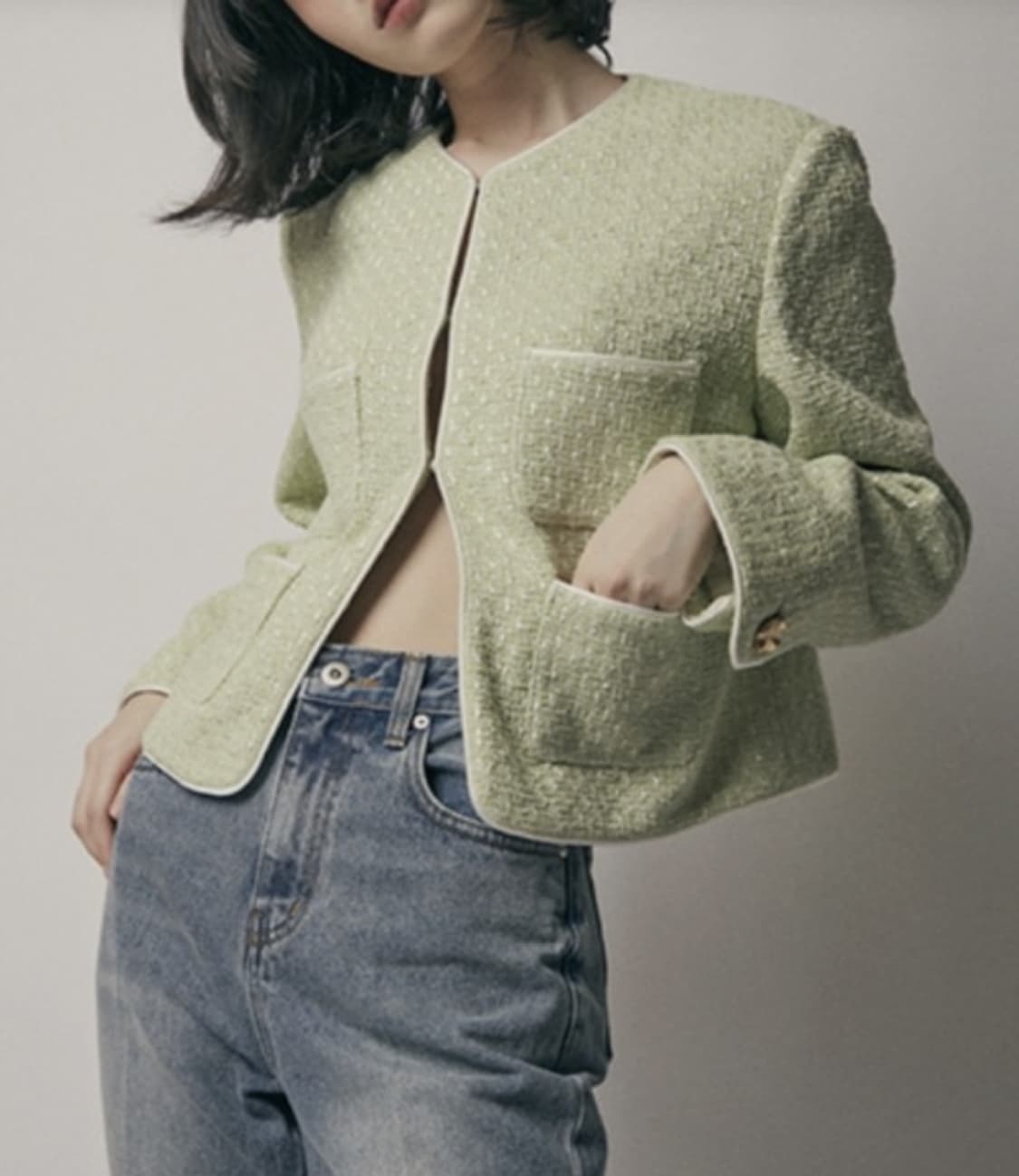 [wmm] 멜론 트위드 자켓 s 상품이미지1