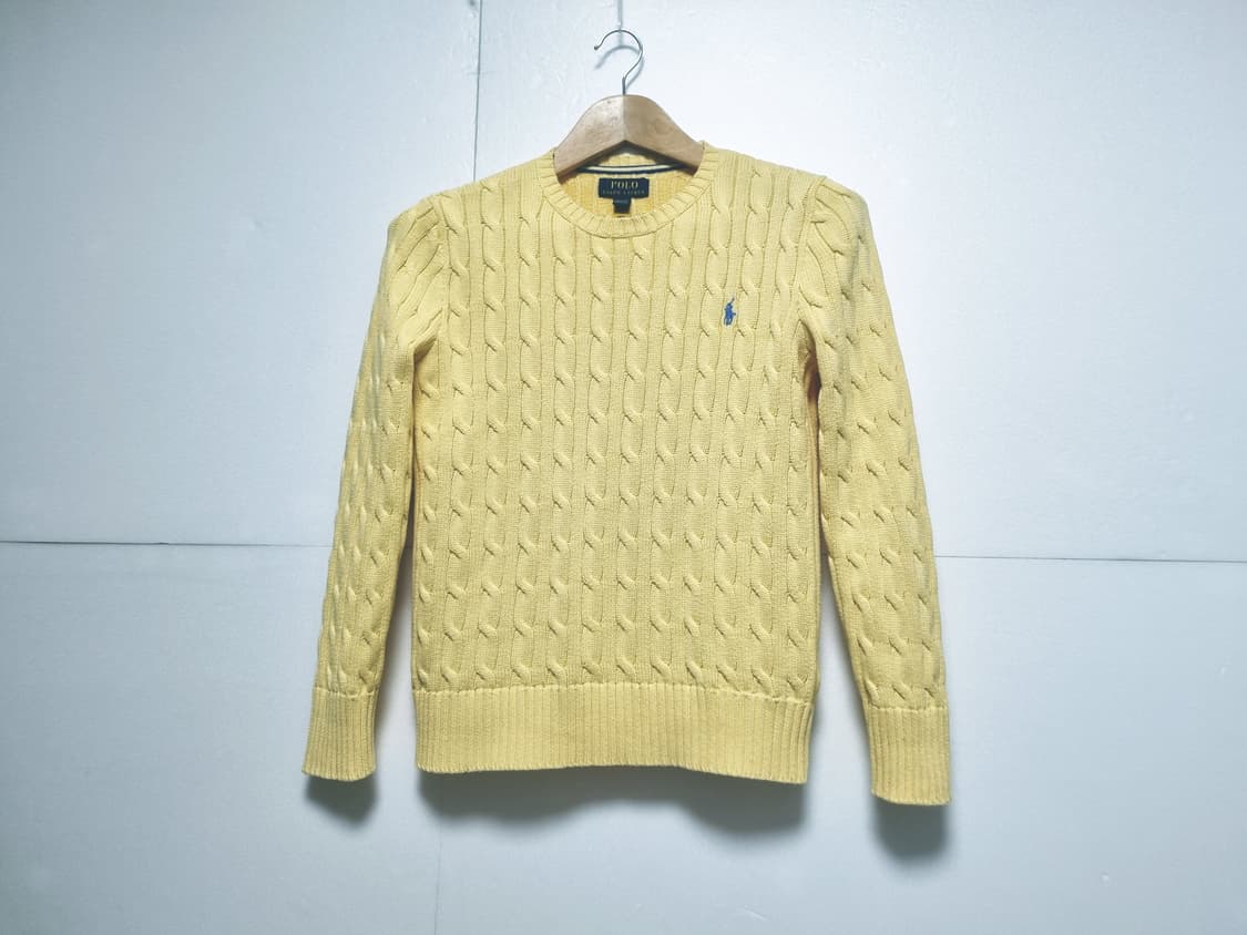 여성 주니어 폴로 신형택 QR 도장 케이블 꽈배기 라운드 긴팔 니트 상품이미지2