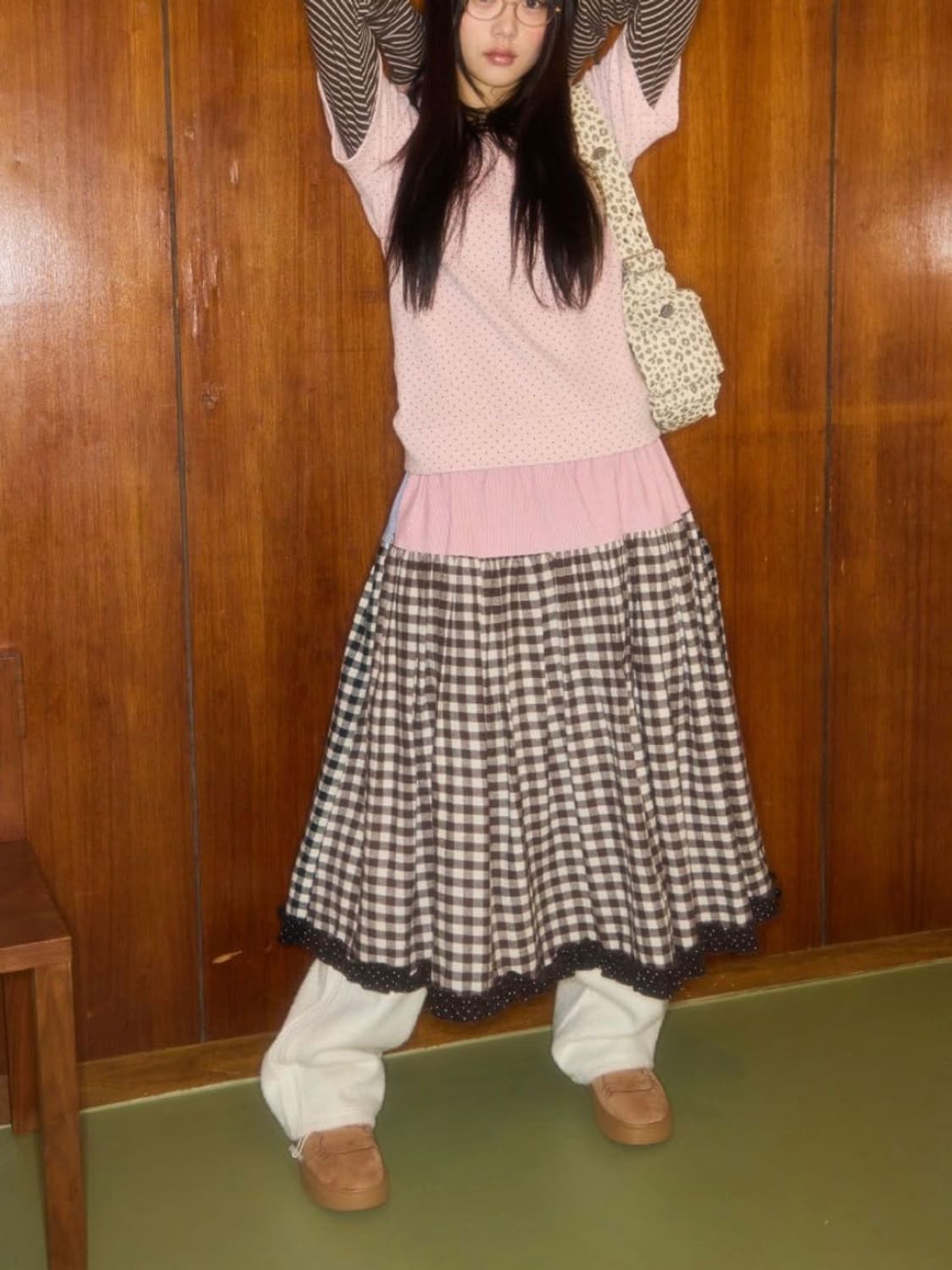 샤키리 체크 스커트  상품이미지1