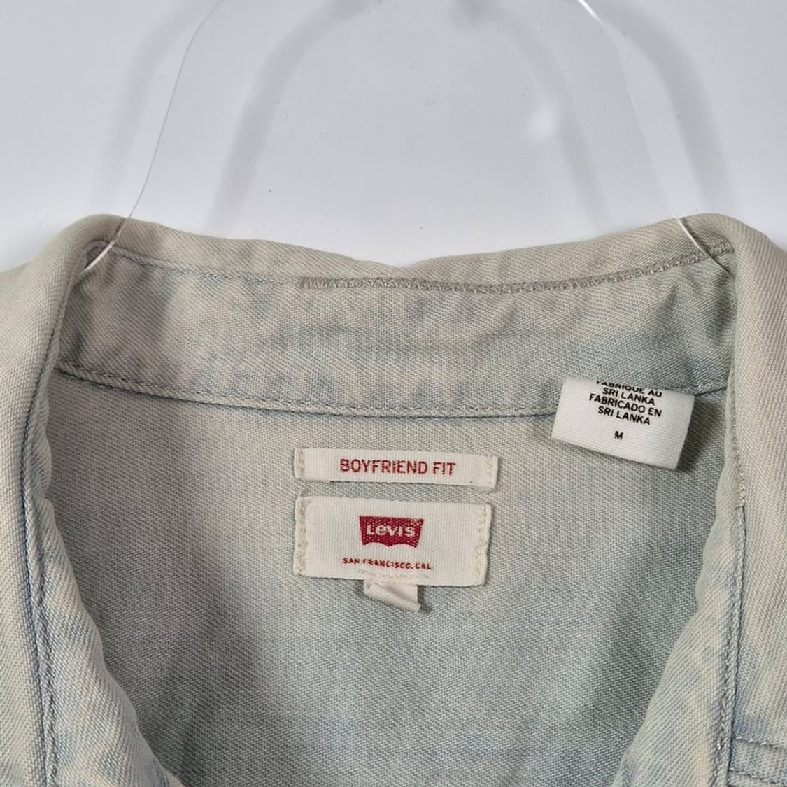 리바이스 보이프렌드 핏 연청 데님 셔츠 M 상품이미지8