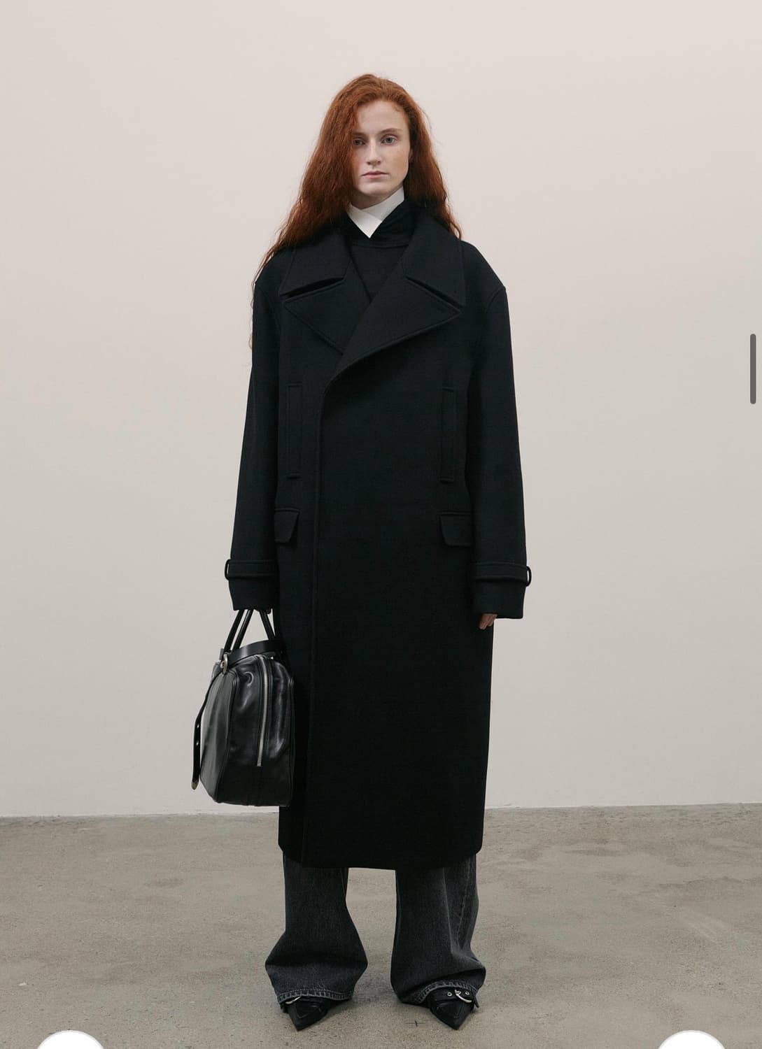 [1사이즈] 라벨아카이브 프리미엄 울 더블 브레스티드 코트 블랙 상품이미지5