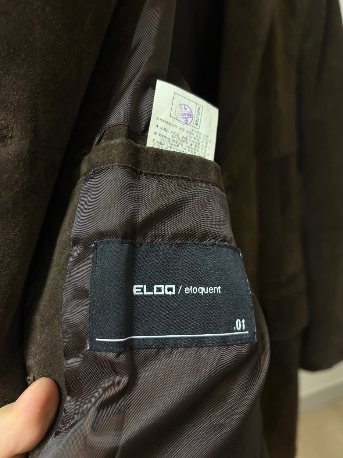 (L) eloq 엘록 돈피 브라운 스웨이드 더블 견장 자켓 상품이미지8