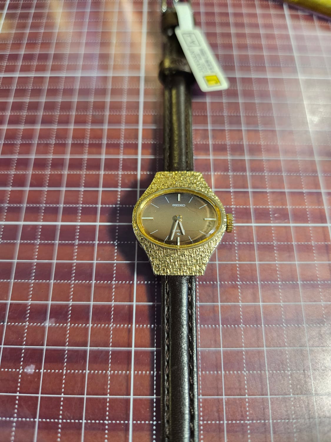 세이코 빈티지 여성 시계 핸드와인딩(수동) 브라운 가죽줄 상품이미지3