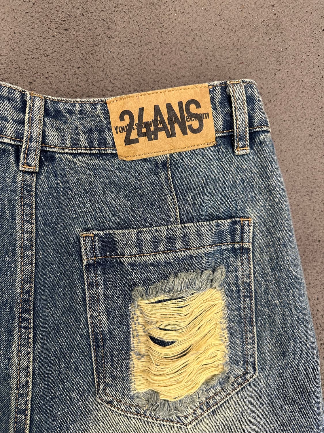 24ans 디스트로이드 찢청 와이드 팬츠 처분  상품이미지5