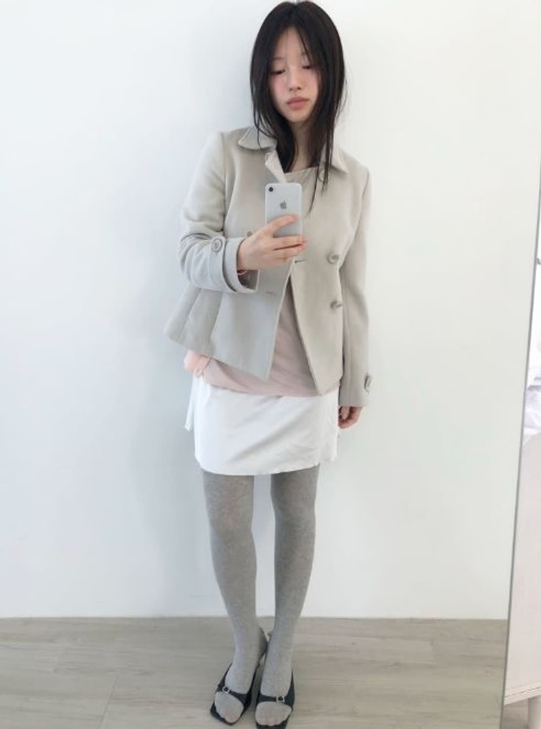 크림 화이트 알파카 자켓 상품이미지2