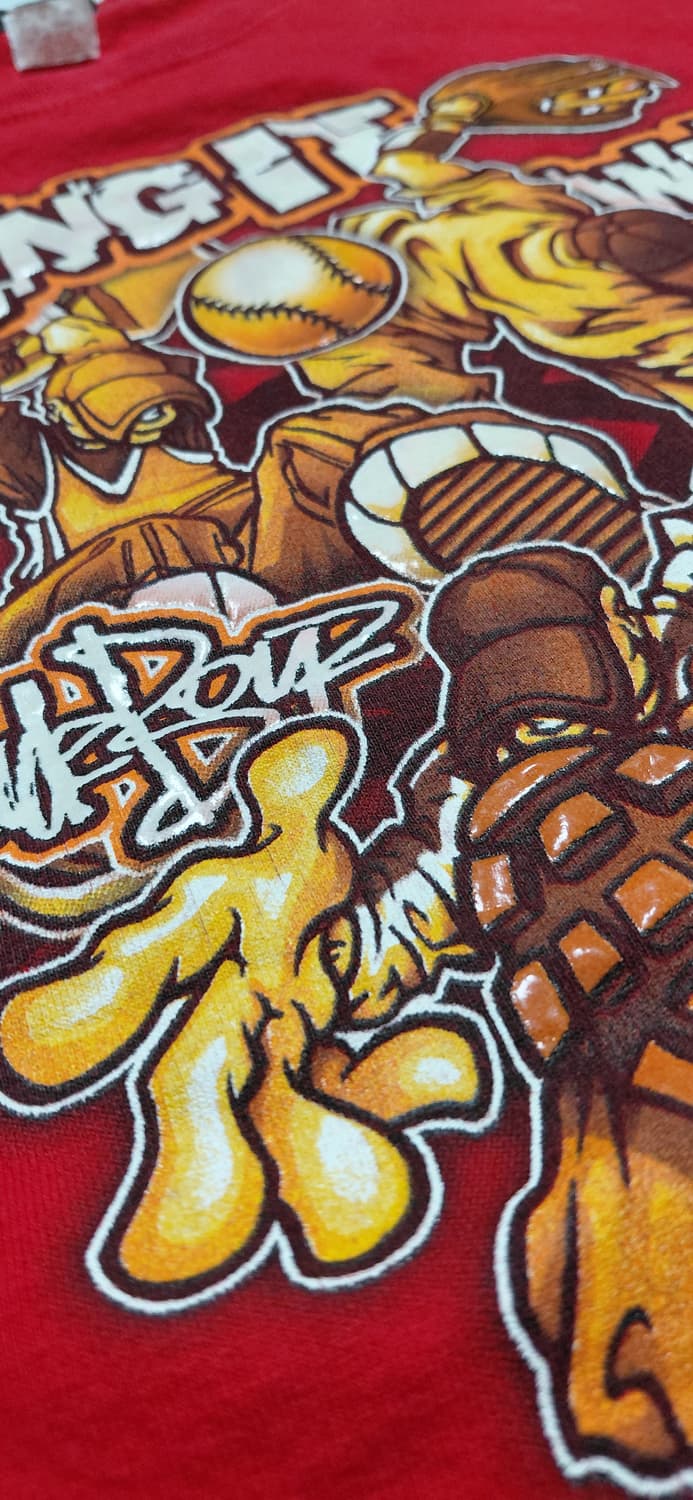 [S] 루드보이즈(RUDEBOYZ) Y2K 올드스쿨 그래픽 레드 티셔츠 상품이미지9