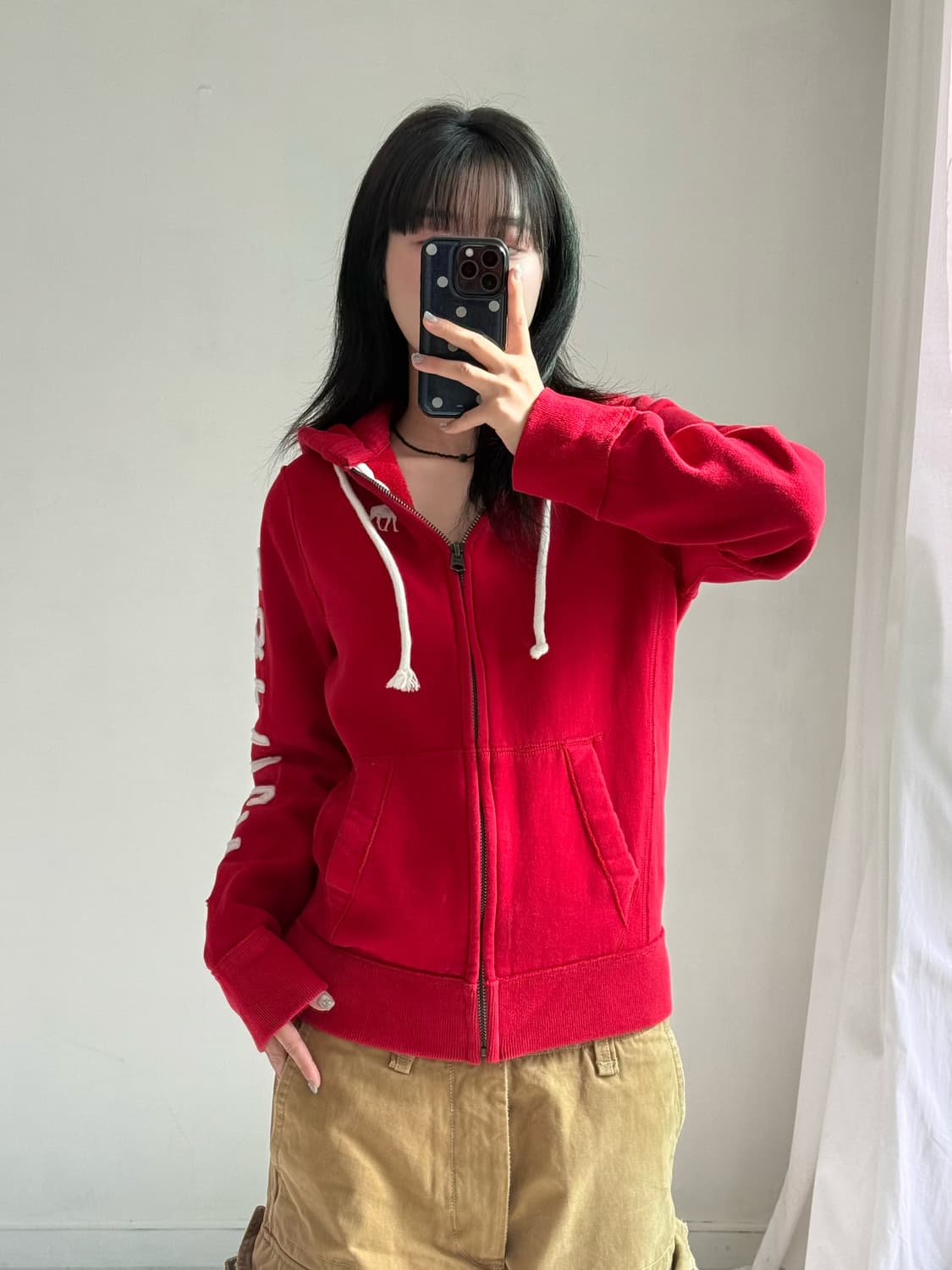 아베크롬비 레드 후드집업 상품이미지3