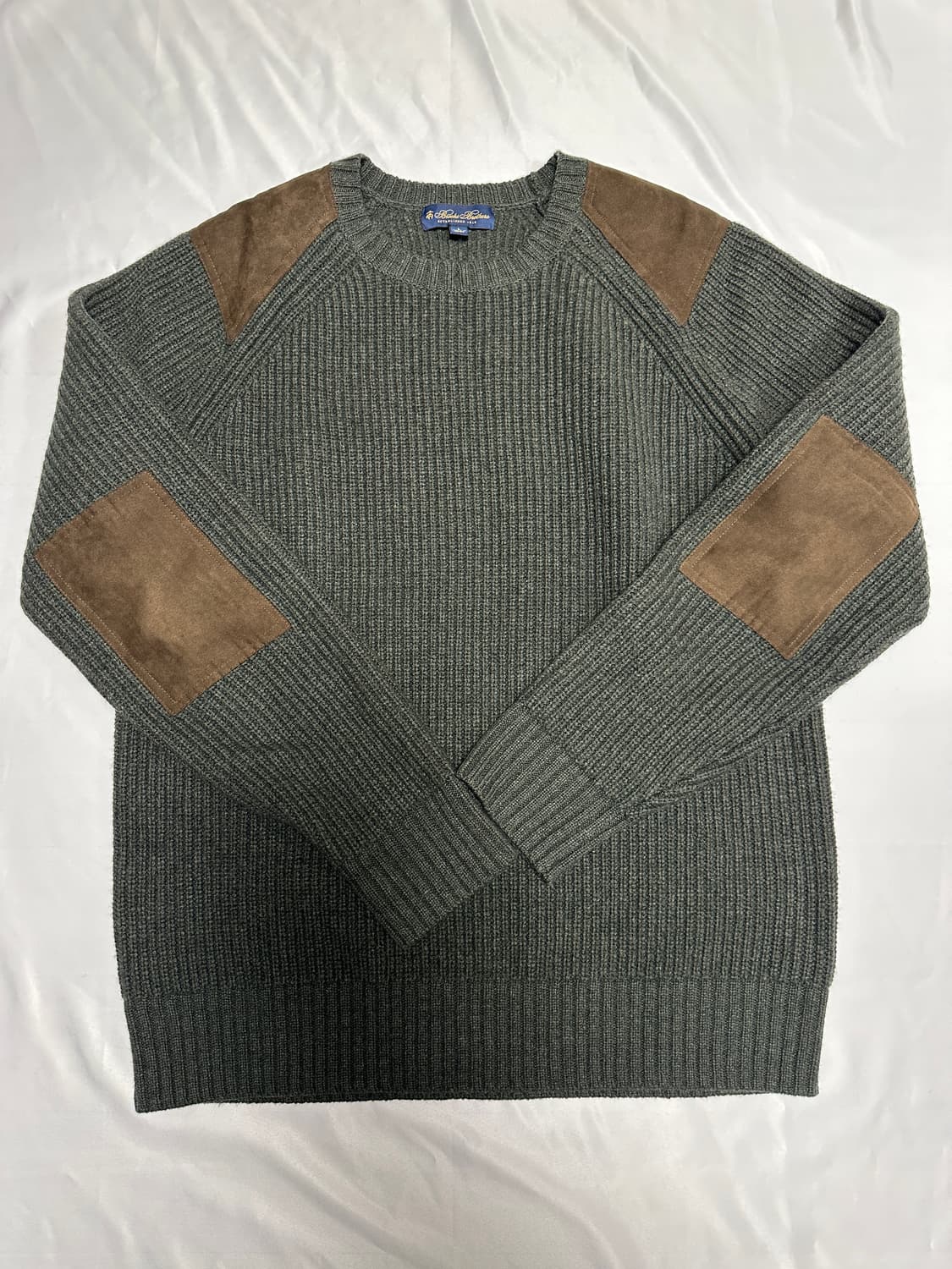 브룩스 브라더스 모100% 니트 카키/브라운 스웨이드패치(105) 상품이미지4